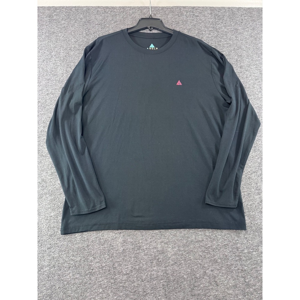 ANGLR Mens XL Long Sleeve Performance Shirt Black Graphic Cast Your Adventure